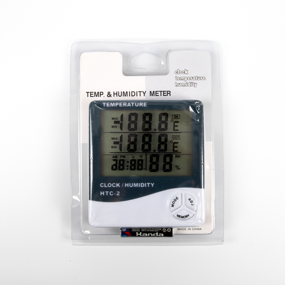 Электронный термометр с будильником HTC-2, с батарейкой в комплекте